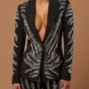 Buy Now American Idol Season 23 Amanda Barise Black Embellished Blazer For Unisex