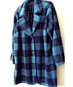Buy Now Annaleigh Ashford TV-Series Happy Face Season 01 Melissa Reed Blue Checked Coat For Unisex