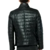 Buy Now Black Leather Quilted Puffer Jacket For Men And Women