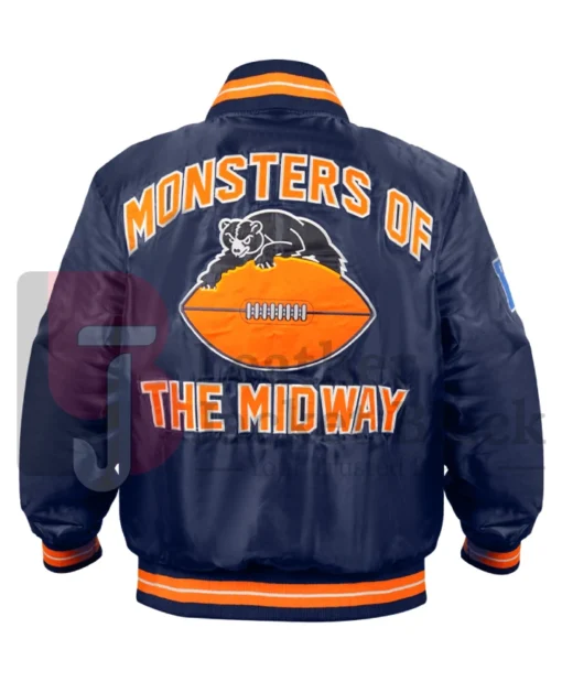 Chicago Bears Double Down Navy Varsity Jacket - Blue