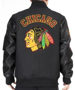 Buy Now Chicago Blackhawks Animal Patches Black Varsity Jacket For Men And Women