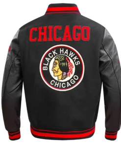 Buy Now Chicago Blackhawks Retro Classic Black Letterman Varsity Jacket For Men And Women