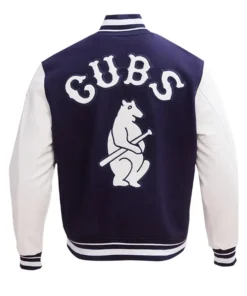 Buy Now Chicago Cubs Retro Classic Navy Blue And White Varsity Jacket For Men And Women