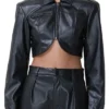 Buy Now Dana Leslie Thomas TV-Series Beyond the Gates 2025 Trisha Mann-Grant Black Cropped Leather Jacket For Unisex