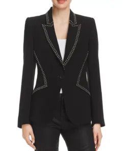 Buy Now Lauralee Bell Bold and the Beautiful 2025 Christine Blair Williams Lace Trim Black Studded Blazer For Unisex