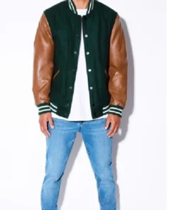 Buy Now Nazeem Hussain TV-Series The Role of A Lifetime 2025 Green And Brown Varsity Jacket For Unisex