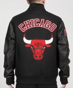 Buy now Chicago Bulls Animal Patches Black Varsity Jacket For Men And Women