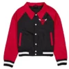 Chicago Bulls Black And Red Throwback Varsity Jacket