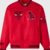 Chicago Bulls OVO Red Letterman Varsity Jacket