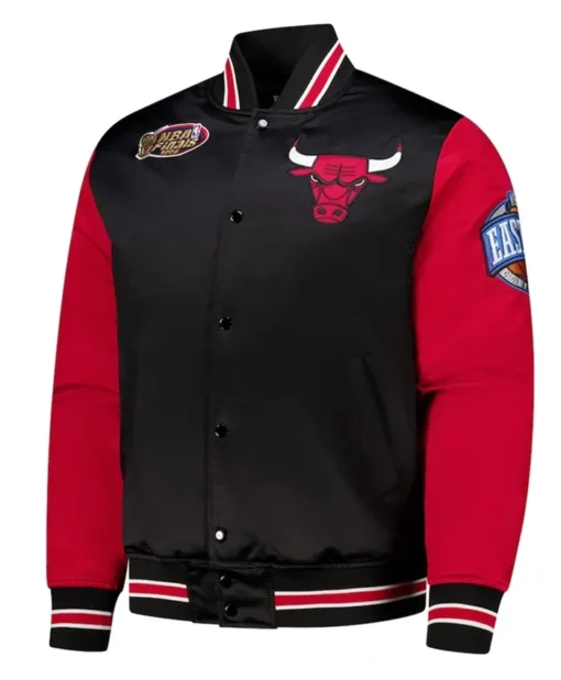Chicago Bulls Primetime Black And Red Varsity Jacket