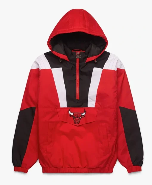 Chicago Bulls Red Pullover Half-Zip Jacket