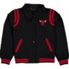 Chicago Bulls Sport Night Teddy Black Varsity Jacket