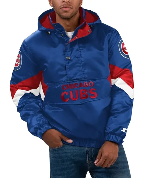 Chicago Cubs Force Play II Hooded Half-Zip Jacket