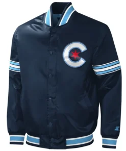 Chicago Cubs Midfield City Connect Navy Blue Varsity Jacket