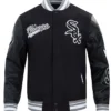 Chicago White Sox Script Tail Classic Black Varsity Jacket