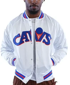 Cleveland Cavaliers Cavs 80s Light Weight White Jacket
