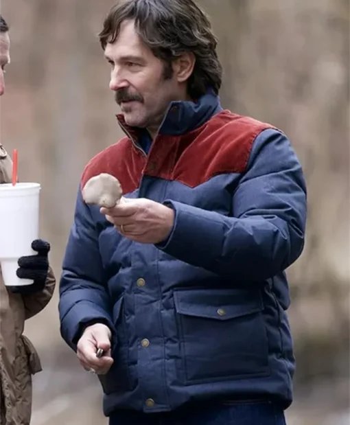 Friendship 2025 Paul Rudd Blue And Red Puffer Jacket