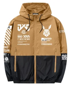 Stegaro Cybernatic Brown And Black Hooded Jacket