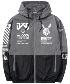 Stegaro Cybernatic Grey And Black Hooded Jacket