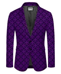 Stegaro Geometric Abstract Purple Blazer
