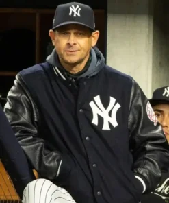 Aaron Boone NY Yankees Navy Blue And Black Varsity Jacket