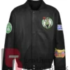 Boston Celtics Black Leather Jacket
