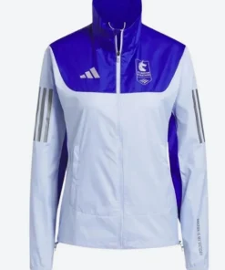 Boston Marathon Own The Run Celebration White And Blue Jacket