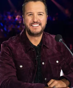 Buy Now American Idol Season 21 Luke Bryan Maroon Velvet Jacket For Men And Women
