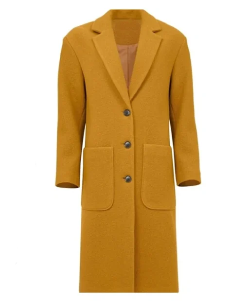 Buy Now Belinda Chandra TV-Series Doctor Who Season 15 Varada Sethu Yellow Wool Coat For Unisex