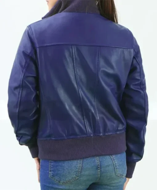 Buy Now Billie Piper TV-Series Doctor Who Season 04 Rose Tyler Blue Bomber Leather Jacket For Unisex