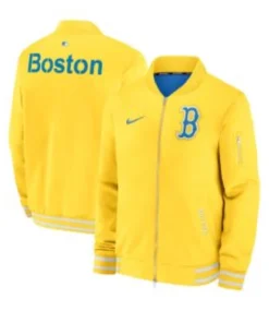 Buy Now Boston Red Sox 2025 City Connect Yellow Bomber Jacket For Men And Women