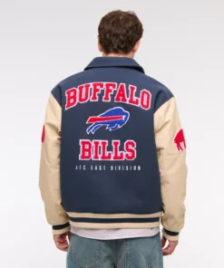 Buy Now Buffalo Bills Navy Blue And OFF-White Varsity Jacket For Men And Women