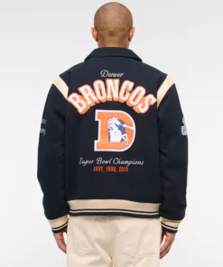 Buy Now Denver Broncos Navy Blue Varsity Jacket For Men And Women