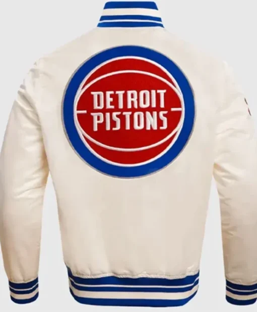 Buy Now Detroit Pistons Classic Retro White Letterman Varsity Jacket For Unisex