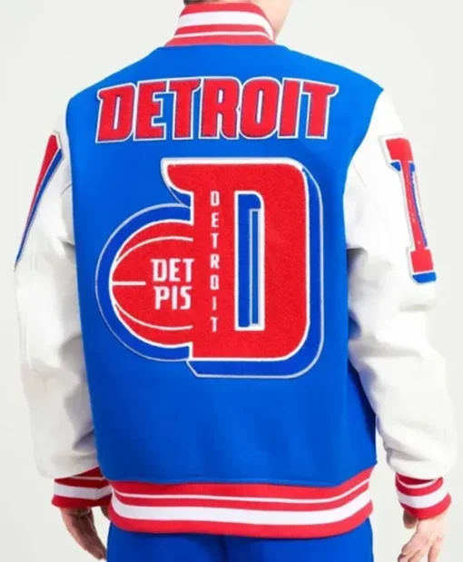 Buy Now Detroit Pistons Royal And White Mashup Varsity Jacket For Men And Women