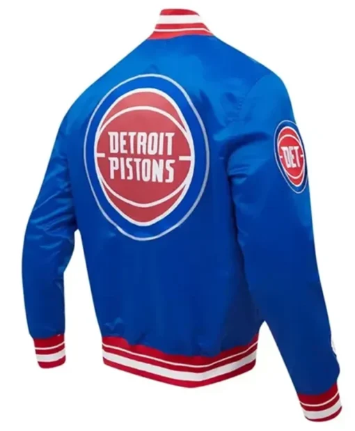 Buy Now Detroit Pistons Script Blue Varsity Jacket For Men And Women