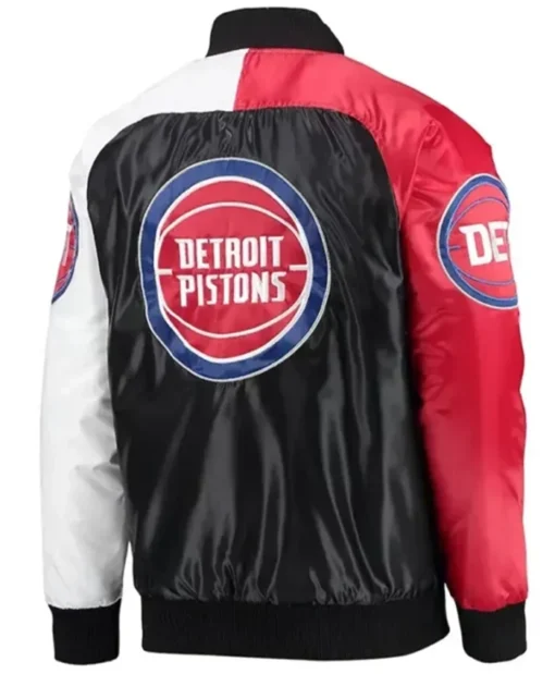 Buy Now Detroit Pistons Tricolor Remix Letterman Varsity Jacket For Men And Women