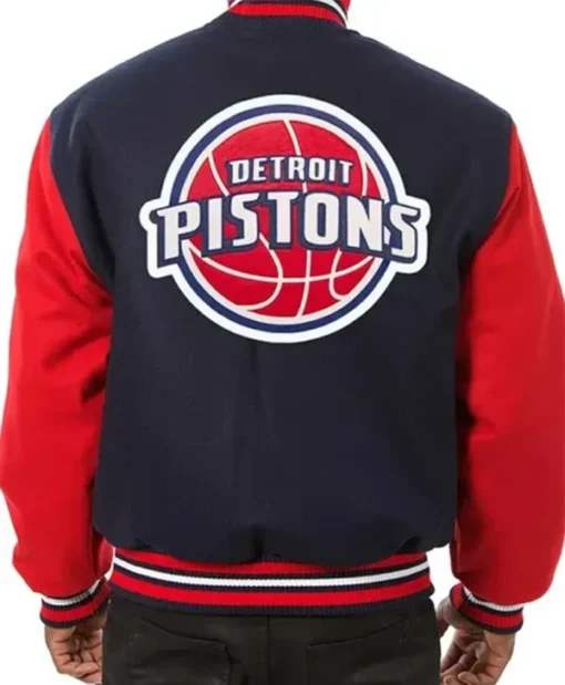 Buy Now Detroit Pistons Two-tone Navy And Red Varsity Jacket For Men And Women