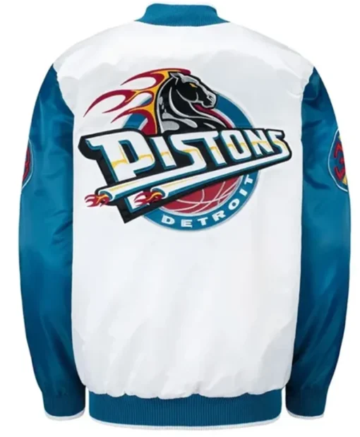Buy Now Detroit Pistons Ty Mopkins Teal And White Varsity Jacket For Unisex