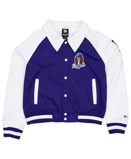 Buy Now Dona x Los Angeles Dodgers Raglan Blue ANd White Varsity Jacket For Unisex