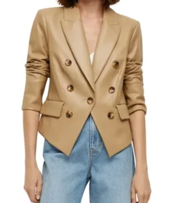 Buy Now Helen Hunt TV-Series Hacks Season 04 Winnie Landell Brown Leather Blazer For Unisex