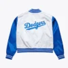 Buy Now LA Dodgers Cropped White And Blue Letterman Varsity Jacket For Men And Women