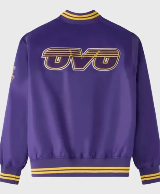 Buy Now Los Angeles Lakers OVO Full-Snap Purple Letterman Varsity Jacket For Unisex