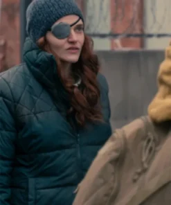 Buy Now Madeline Brewer TV-Series The Handmaids Tale Janine Lindo Black Quilted Jacket For Unisex