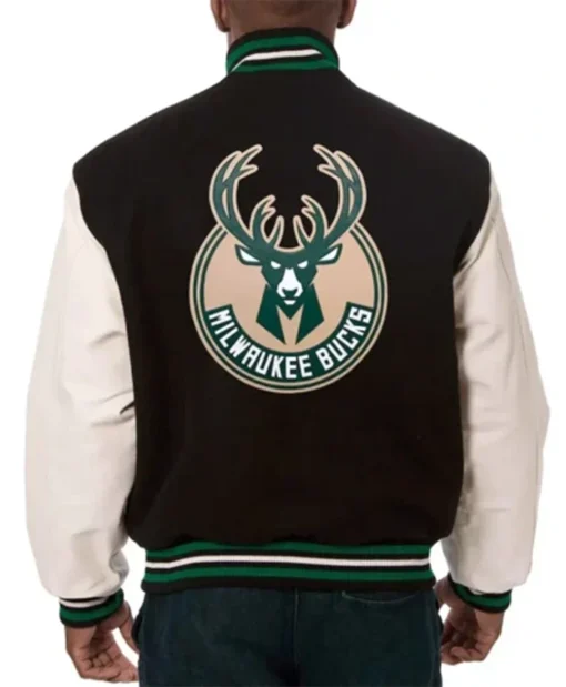 Buy Now Milwaukee Bucks Black And White Varsity Jacket For Men And Women