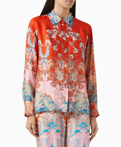 Buy Now Nikki Amuka-Bird I Jack Wright Season 01 Sally Red Paisley Floral Shirt For Unisex