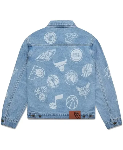 Buy Now OVO NBA Team Icons Blue Denim Jacket For Men And Women