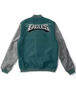Buy Now Philadelphia Eagles Green And Grey Varsity Jacket For Unisex