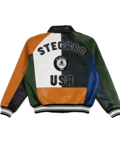 Buy Now Stegaro Colorblock Bomber Leather Jacket For Men And Women