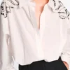 Buy Now Tamara Tunie Beyond the Gates 2025 Anita Dupree White Embellished Shirt For Unisex
